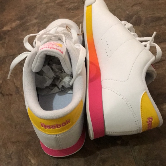 Reebok Women’s Princess Sneaker White/Pink/Yellow - Picture 6 of 13